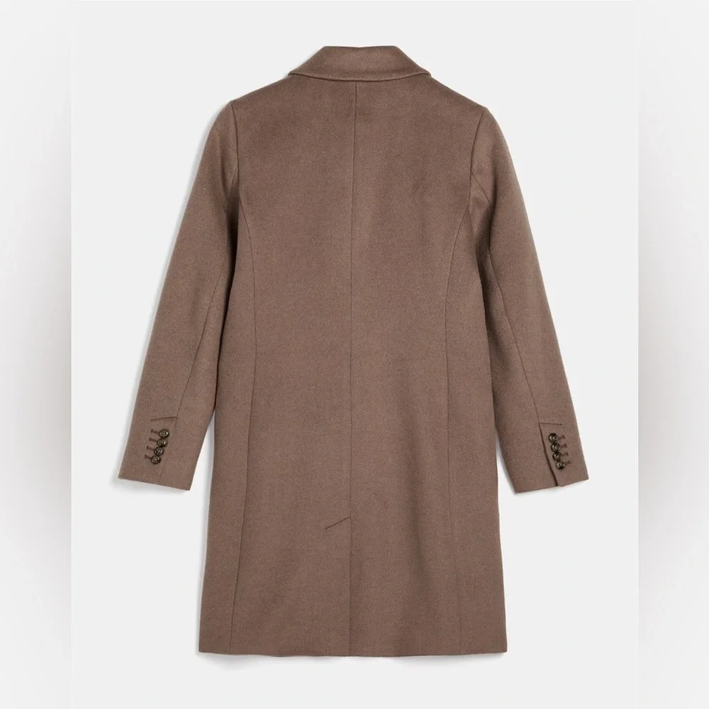 New RW&Co Classic Wool Fitted Preppy Coat in Deep Taupe - Picture 6 of 15